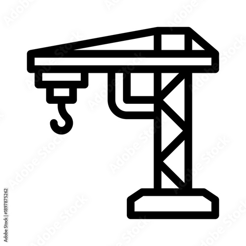 crane line icon