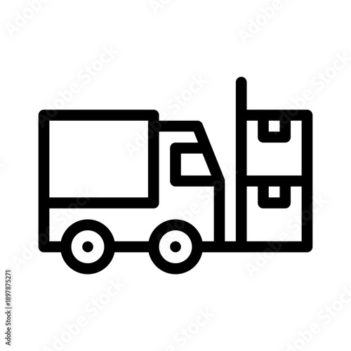 forklift truck line icon