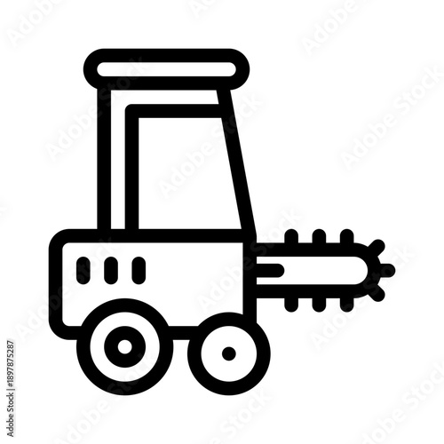 trencher line icon