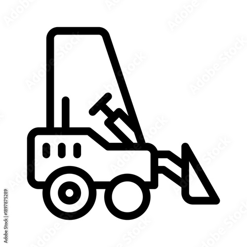 wheel loader line icon