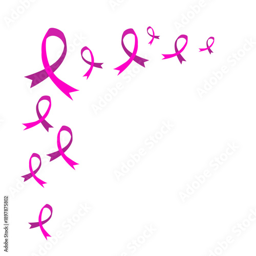 World cancer day ribbon corner