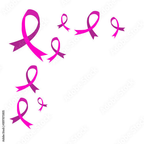 World cancer day ribbon corner
