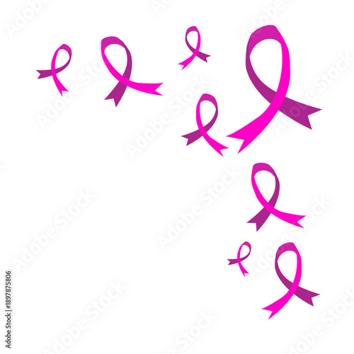 World cancer day ribbon corner