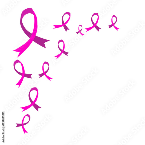 World cancer day ribbon corner