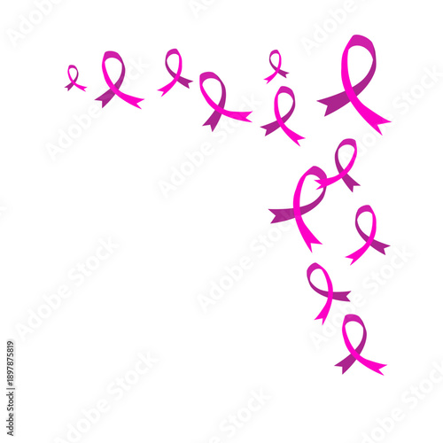 World cancer day ribbon corner