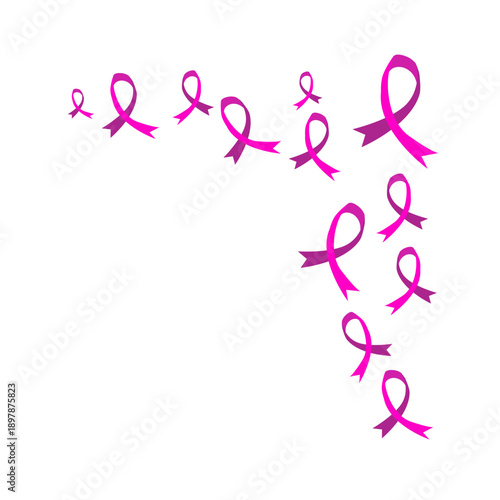 World cancer day ribbon corner