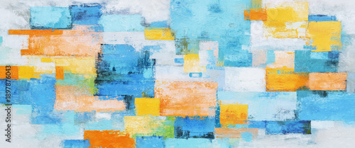 Vector colorful with watercolor painting wall