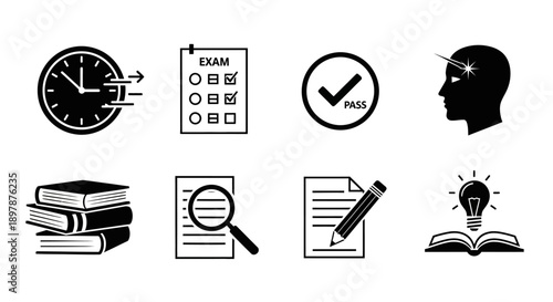 Education and learning concepts time exams knowledge and success