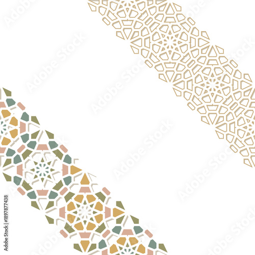 Traditional middle eastern mosaic pattern in diagonal layout for decoration
