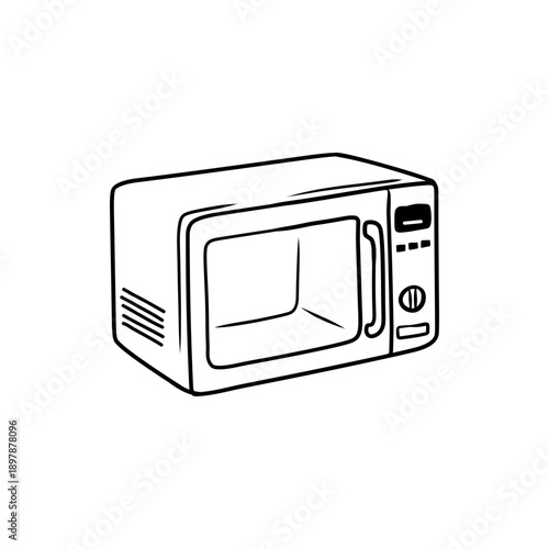 Countertop Microwave Oven Kitchen Appliance Illustration