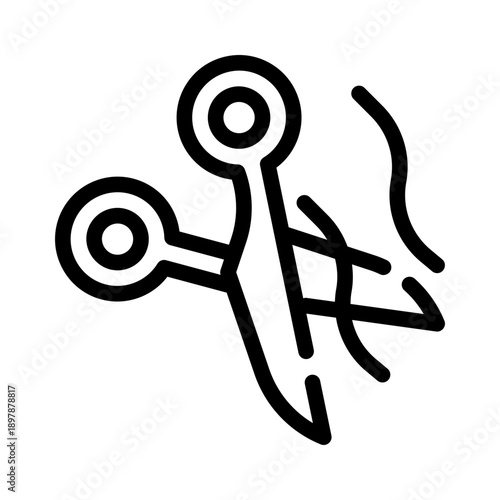 scissors line icon