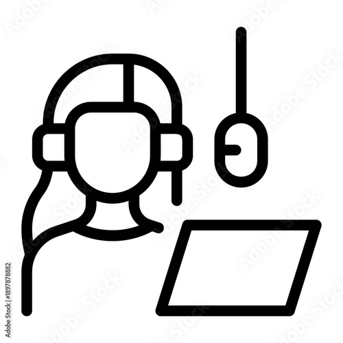 broadcaster line icon