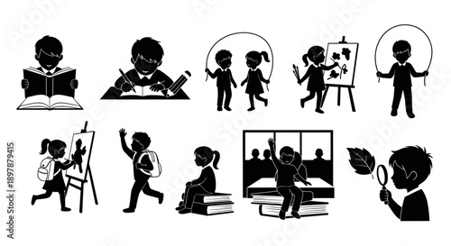 Children engaging in various educational and recreational activities