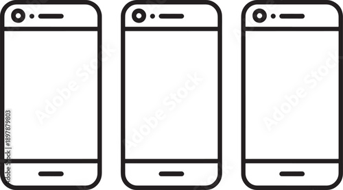 Blank smartphone on white background mobile devices