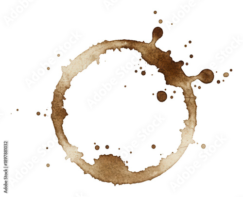 Coffee ring stain texture overlay