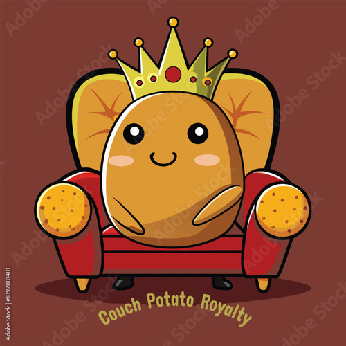 Funny cartoon chicken illustration with cute happy face and bright yellow color vector art