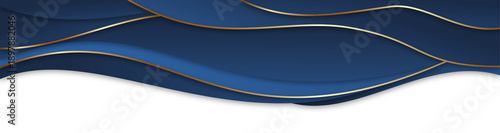 Elegant Dark Blue Wavy Texture with Gold Accents