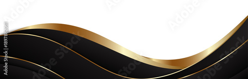 Elegant Black and Gold Wave Design Element