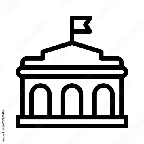 government building line icon