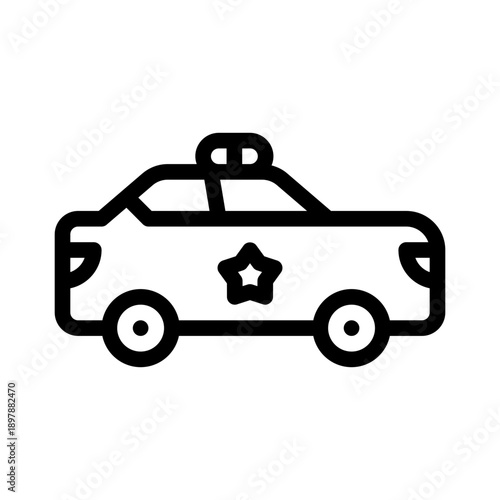 police car line icon