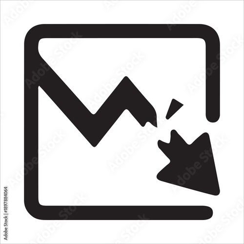 Market Crash Illustration with Falling Stock Chart and Financial Loss Concept
