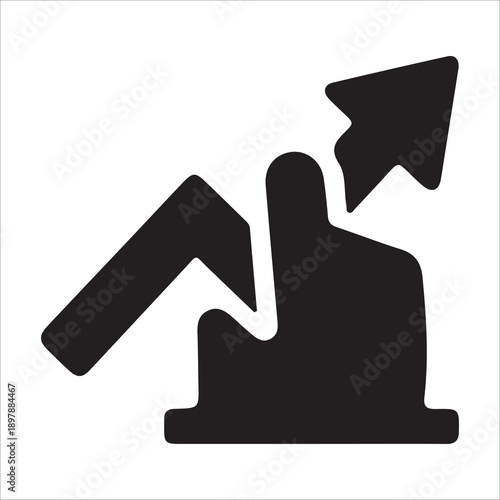 Economic Recovery Challenge Illustration with Slow Growth and Rebuilding Concept