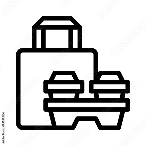 takeaway coffee line icon