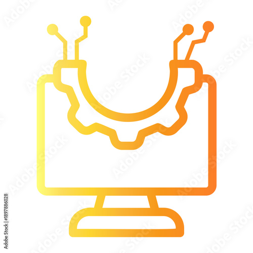 computer Line Gradient Icon