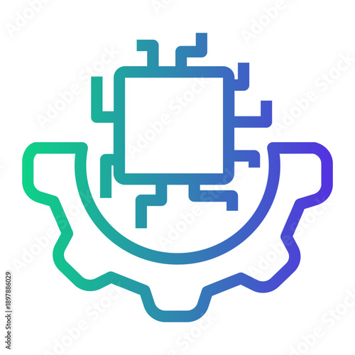 cpu Line Gradient Icon