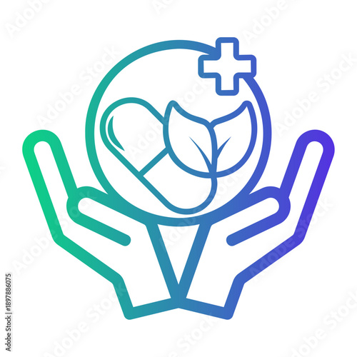 hand Line Gradient Icon