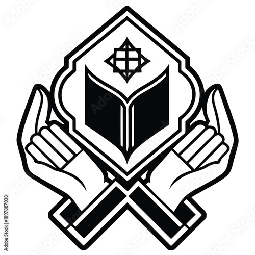 coat of arms vector illustration with shield and crown symbol