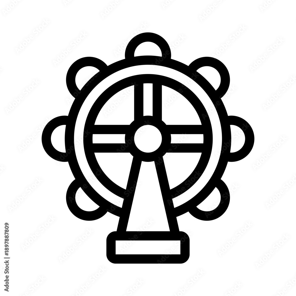 Obraz premium catherine wheel line icon