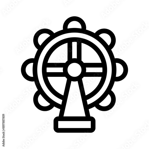 catherine wheel line icon