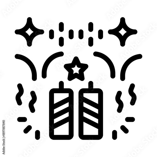 firework display line icon