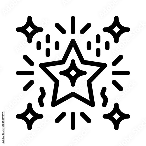 round firework line icon