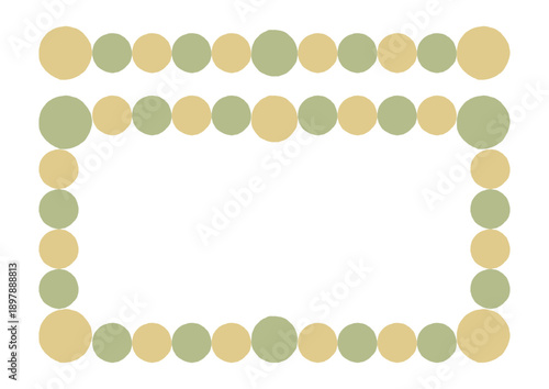 連なる円の手描きイラストセット3