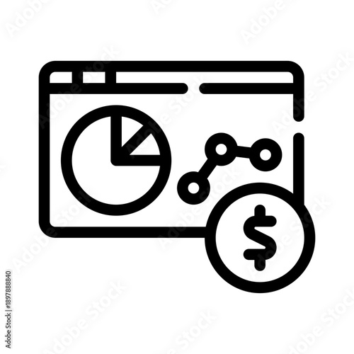 financial dashboard line icon