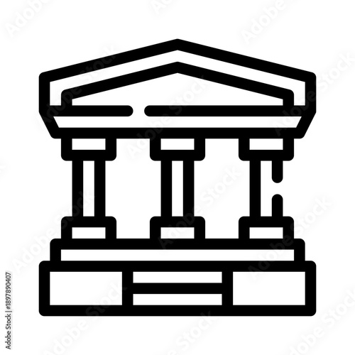 bank building line icon