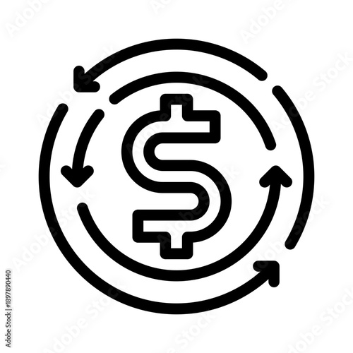 dollar sign line icon
