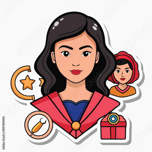 Mother and child cartoon illustration with smiling kids and parents vector