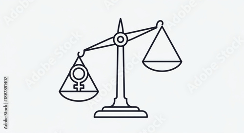 Balance Scale Weighing Yen Symbol on White Background