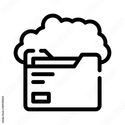 cloud storage line icon