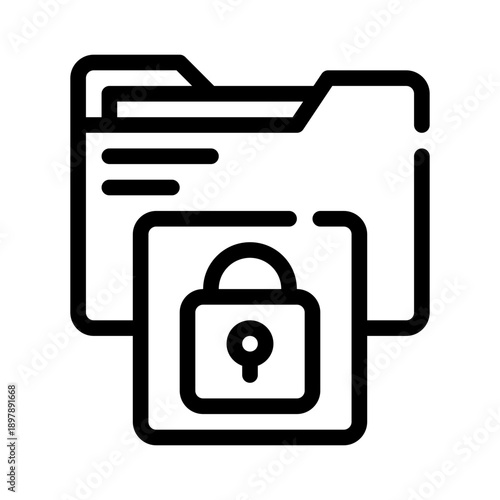 file lock line icon