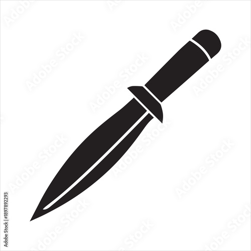 Throwing knife silhouette vector art illustration and minimal black and white design