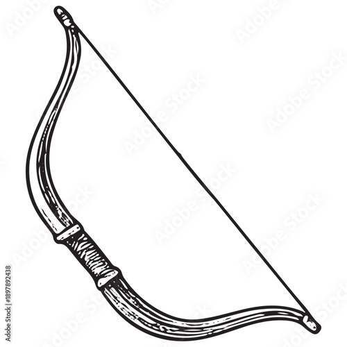 Medieval Bow Hand Drawn Weapon Icon