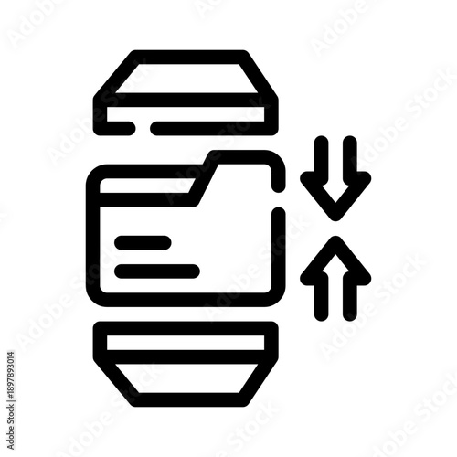 compressed file line icon