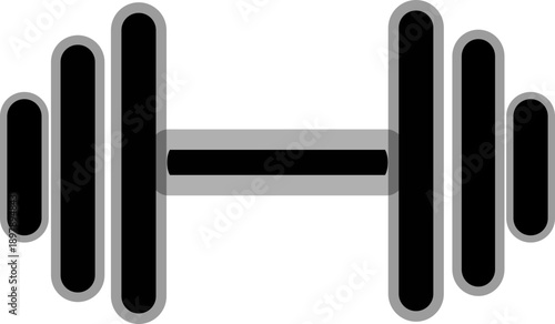 Gym Logo Dumbbell Icon – Fitness SVG on White Background