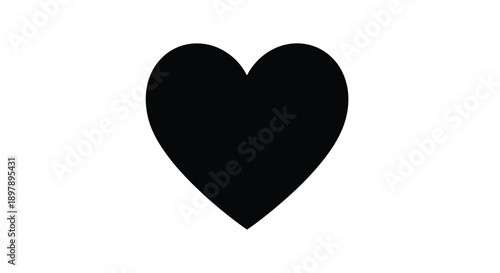 Simple black heart icon isolated on a plain white background