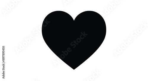 Simple black heart shape isolated on a white background