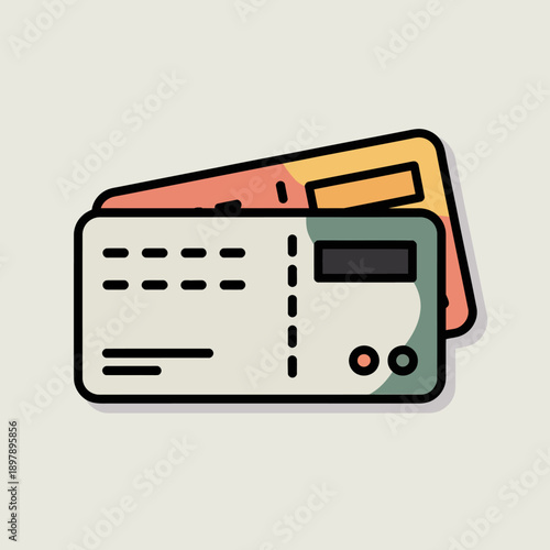 Illustration of multiple credit cards with different colors and designs.